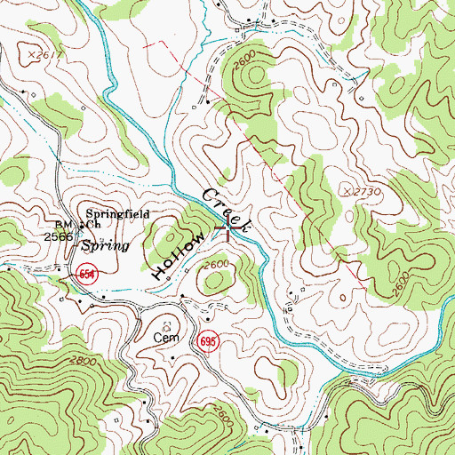 Topographic Map of Kingdom Hollow, VA