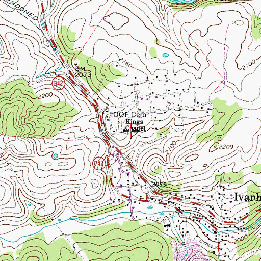 Topographic Map of Kings Chapel, VA