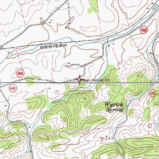 Topographic Map of Kings Grove Church, VA