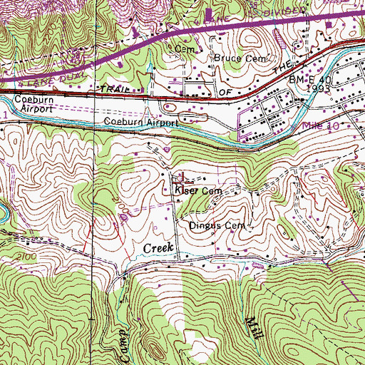 Topographic Map of Kise Cemetery, VA