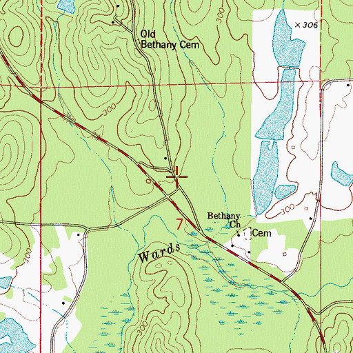 Topographic Map of Prices Store (historical), AL