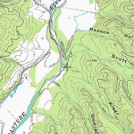 Topographic Map of Kiser Hollow, VA