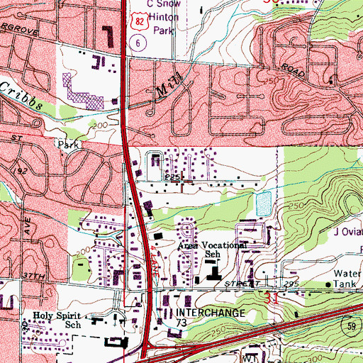 Topographic Map of Princeton Heights, AL