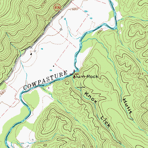 Topographic Map of Knox Lick Draft, VA