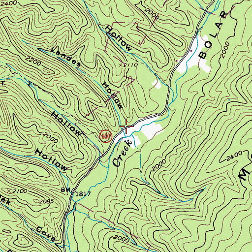 Topographic Map of Landes Hollow, VA