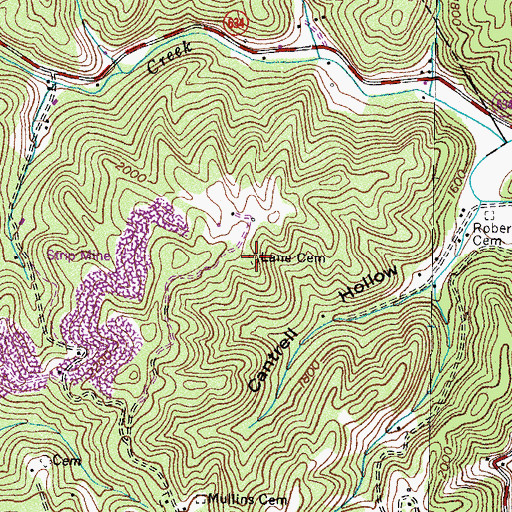 Topographic Map of Lane Cemetery, VA