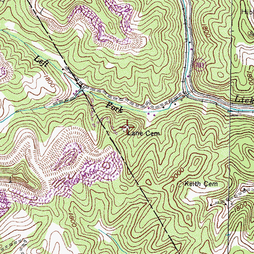 Topographic Map of Lane Cemetery, VA