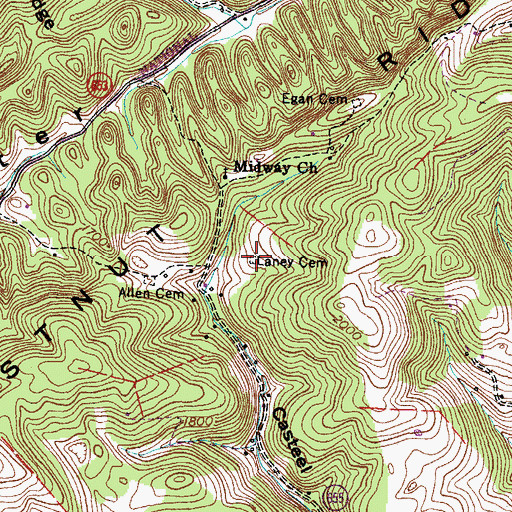 Topographic Map of Laney Cemetery, VA