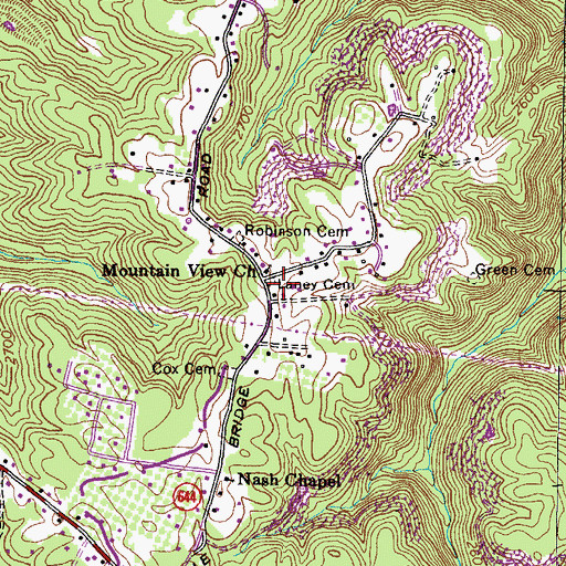 Topographic Map of Laney Cemetery, VA