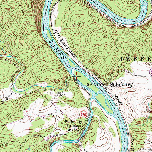 Topographic Map of Lapsley Run, VA