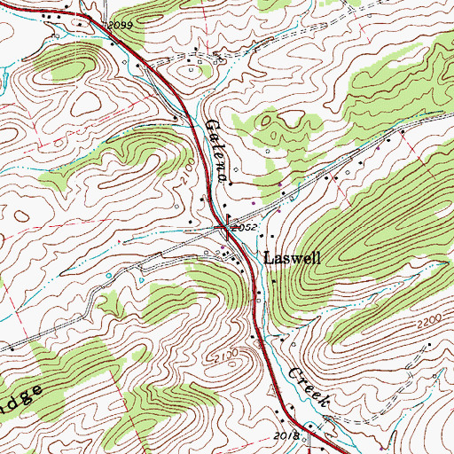 Topographic Map of Laswell, VA