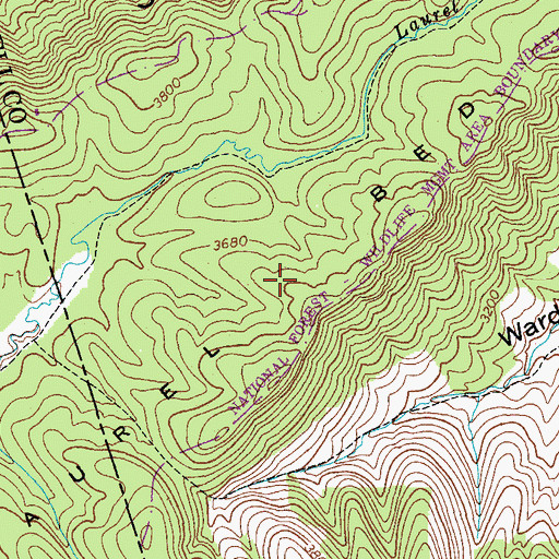Topographic Map of Laurel Bed, VA