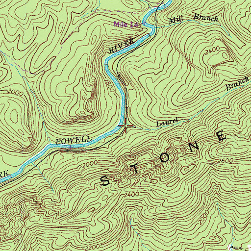 Topographic Map of Laurel Branch, VA