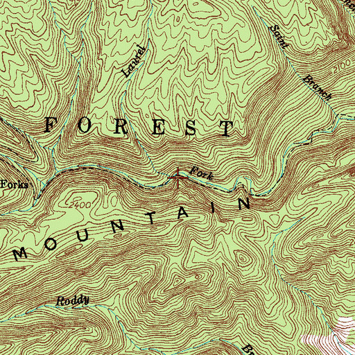Topographic Map of Laurel Branch, VA