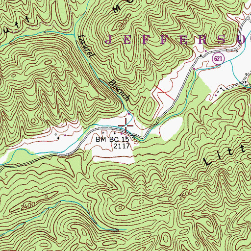 Topographic Map of Laurel Branch, VA
