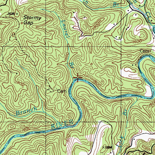 Topographic Map of Laurel Branch, VA
