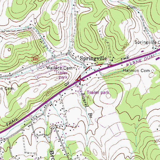 Topographic Map of Laurel Branch, VA
