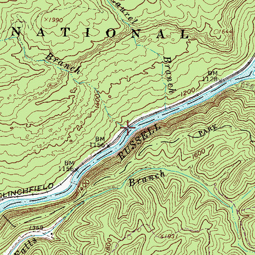 Topographic Map of Laurel Branch, VA