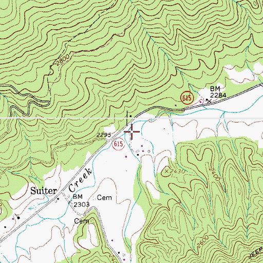 Topographic Map of Laurel Creek, VA