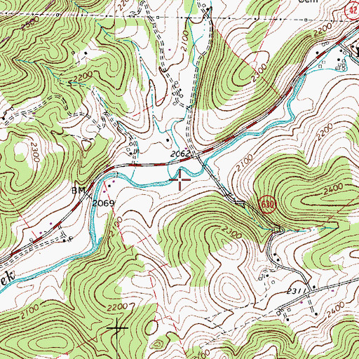 Topographic Map of Laurel Creek, VA