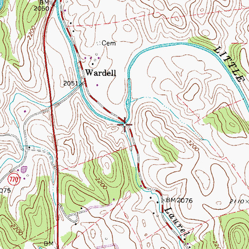 Topographic Map of Laurel Creek, VA