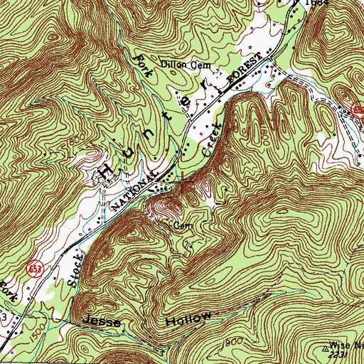 Topographic Map of Laurel Fork, VA