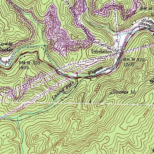 Topographic Map of Laurel Fork, VA