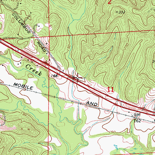 Topographic Map of Pumphreys Mill (historical), AL