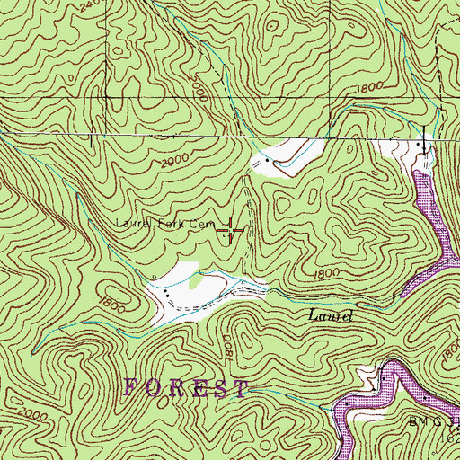 Topographic Map of Laurel Fork Cemetery, VA