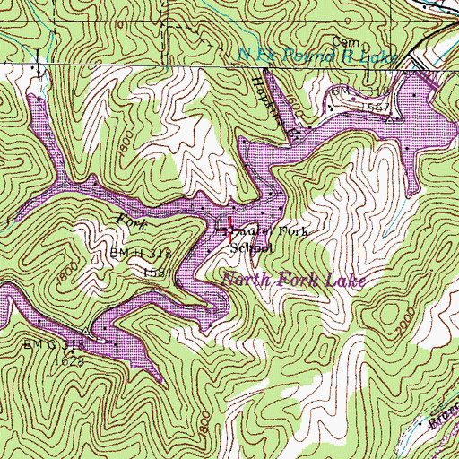 Topographic Map of Laurel Fork School, VA