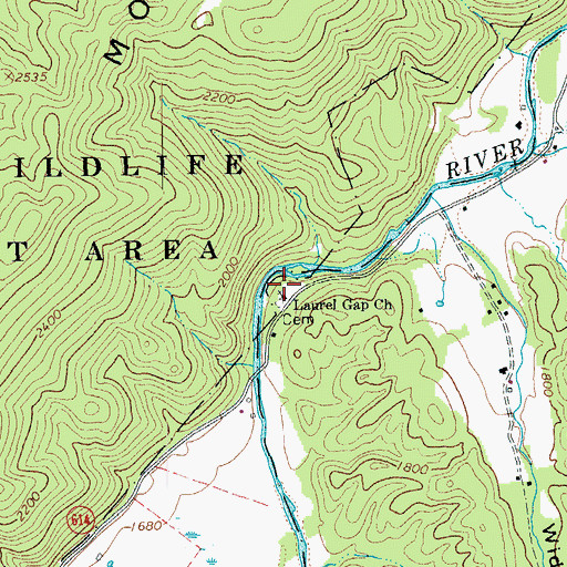 Topographic Map of Laurel Gap Church, VA