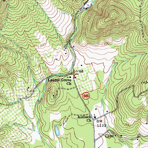 Topographic Map of Laurel Grove Presbyterian Church, VA