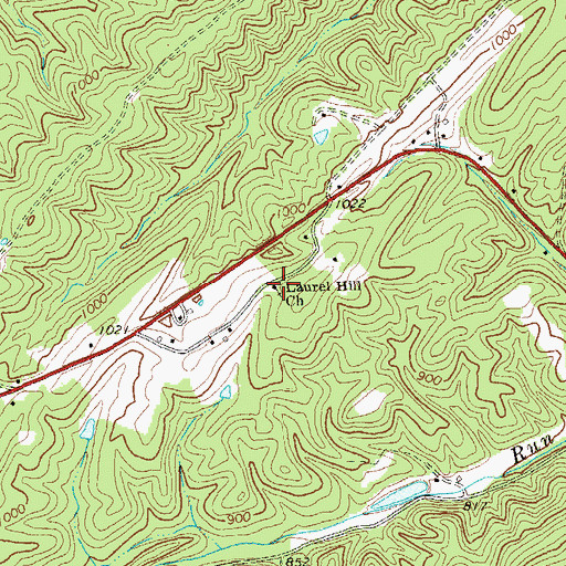 Topographic Map of Laurel Hill Church, VA
