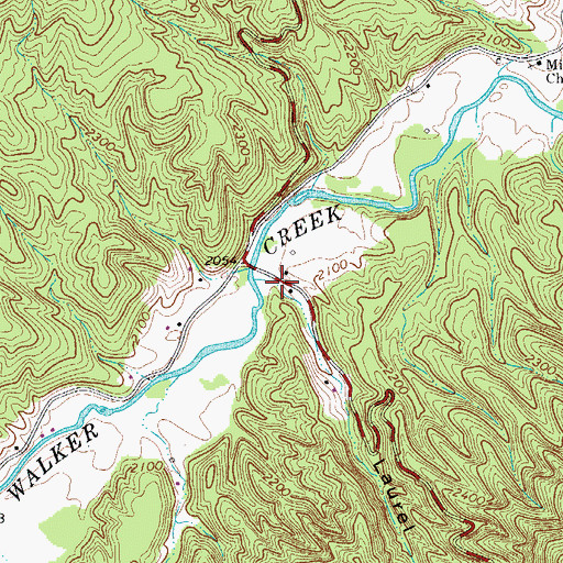 Topographic Map of Laurel Hollow, VA