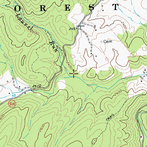Topographic Map of Laurel Run, VA