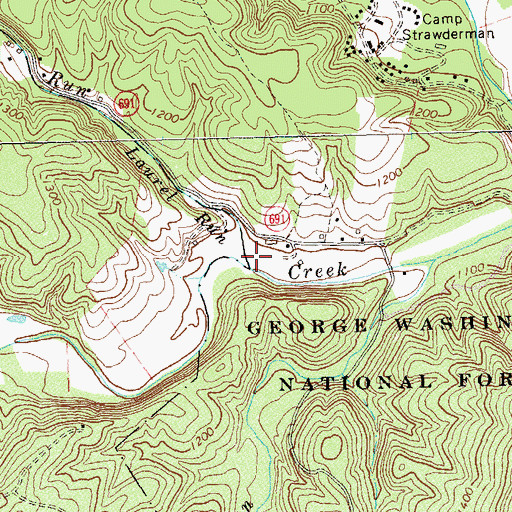 Topographic Map of Laurel Run, VA