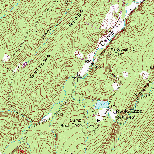 Topographic Map of Laurel Run, VA