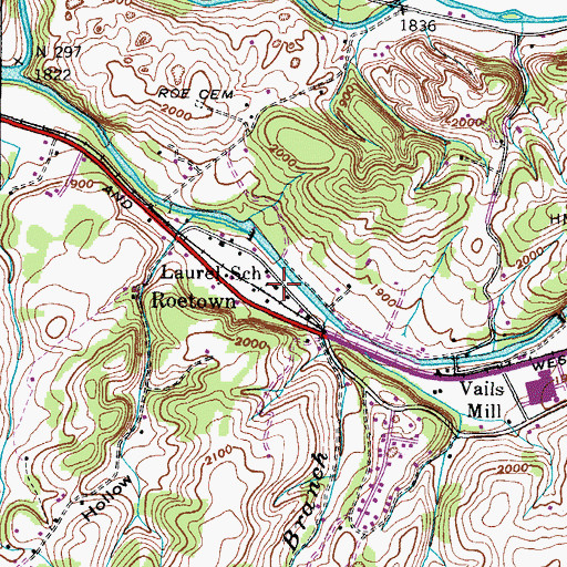 Topographic Map of Laurel School, VA
