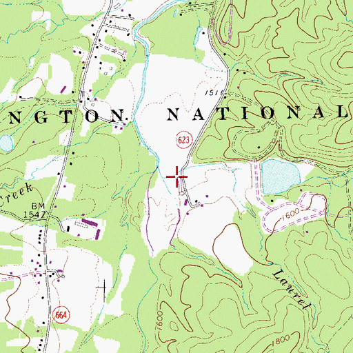Topographic Map of Laurel Springs Branch, VA