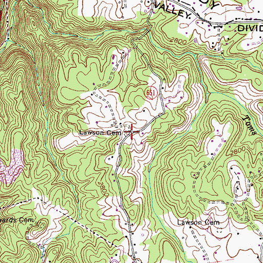 Topographic Map of Lawson Cemetery, VA
