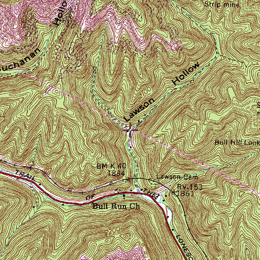 Topographic Map of Lawson Hollow, VA