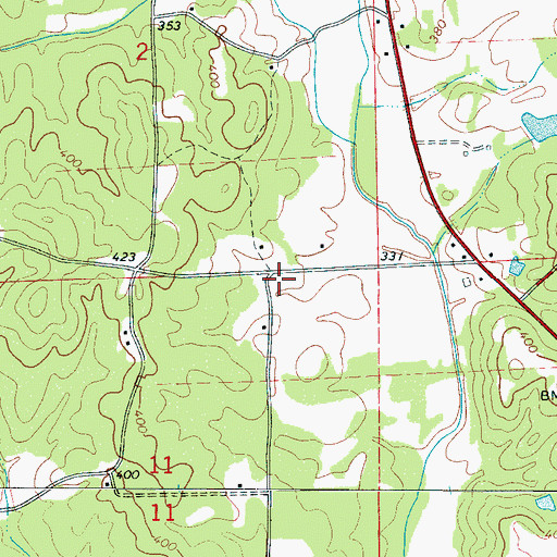 Topographic Map of Reed Springs School (historical), AL