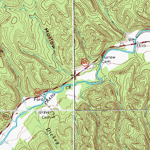 Topographic Map of Lee Hollow, VA