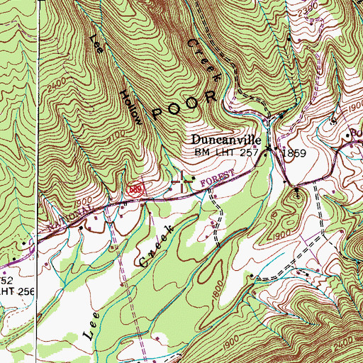 Topographic Map of Lee Hollow, VA