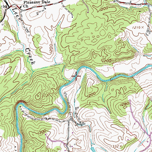 Topographic Map of Lees Creek, VA
