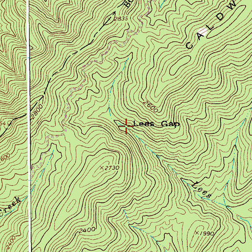 Topographic Map of Lees Gap, VA