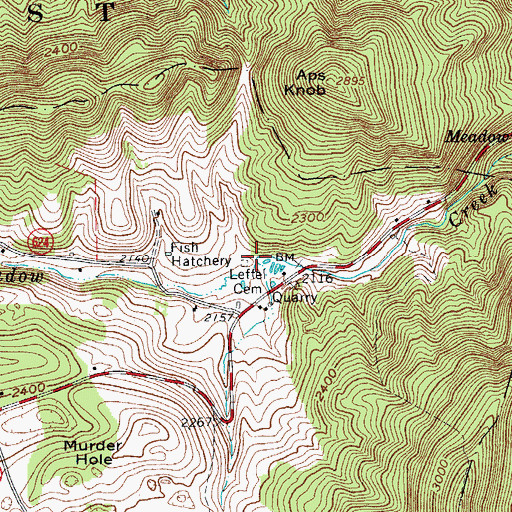 Topographic Map of Leffel Cemetery, VA