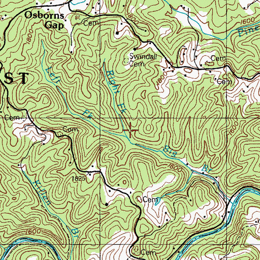 Topographic Map of Left Fork Big Branch, VA