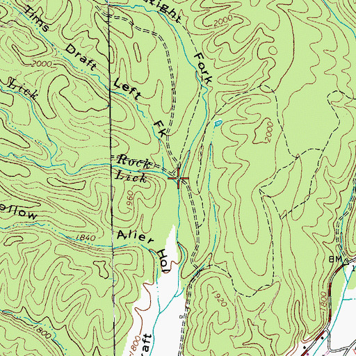 Topographic Map of Left Fork Tims Draft, VA