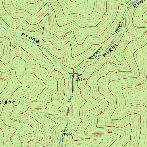 Topographic Map of Left Prong Ramseys Draft, VA